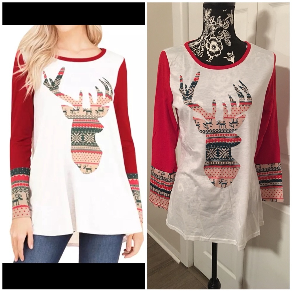 Red Reindeer Top